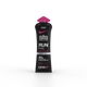 A squeeze tube of SIS Run Fuel Endurance energy gel in orange flavor, featuring a black tube with a bright pink cap and pink logo details, set against a clean white background.